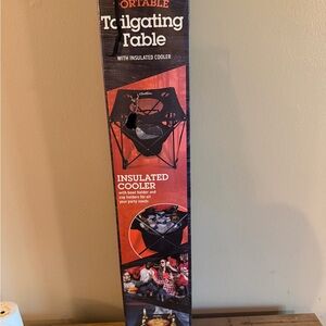 Tailgating Table with Insulated Cooler - Black